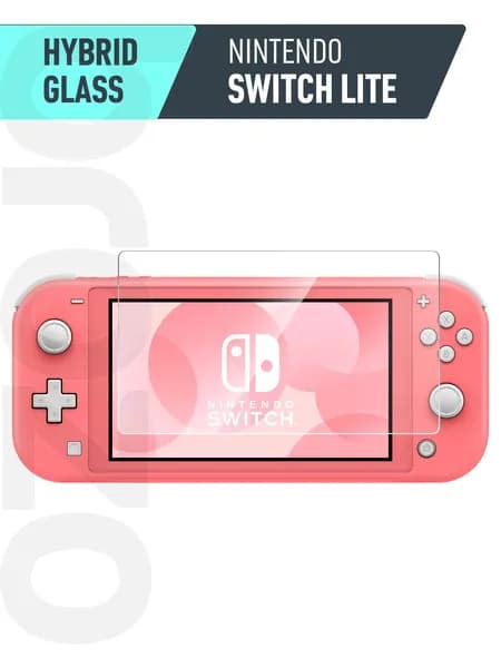 Защитное стекло на экран Nintendo Switch Lite / Нинтендо свитч Лайт, прозрачное гибридное гибкое тонкое
