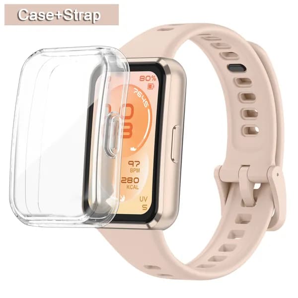 Силиконовый ремешок 2 в 1 с чехлом из ТПУ для Huawei Band 11/11 Pro
