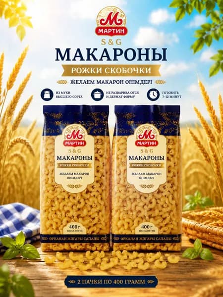 Макаронные изделия Скобочки 2шт х 400 г