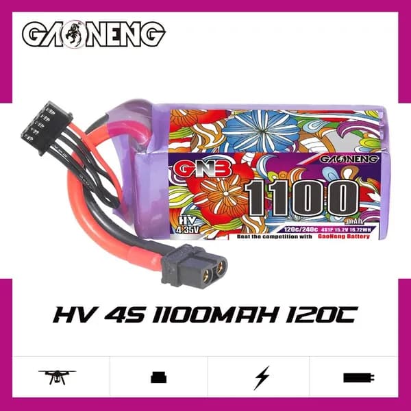 Аккумулятор GAONENG GNB 4S 1100MAH 15.2V 120C XT60 HV