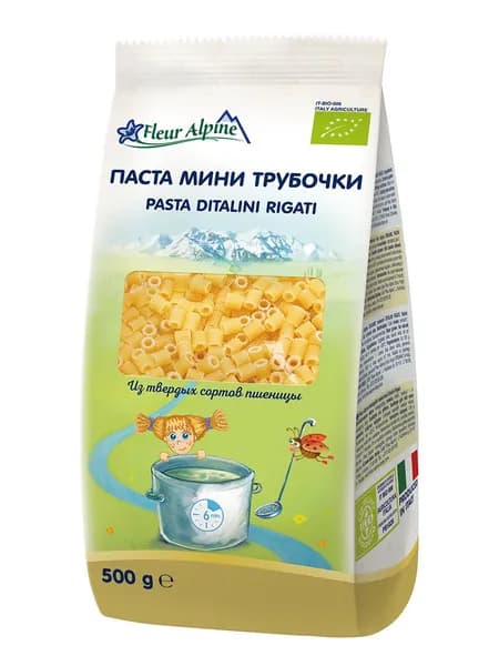 Флёр Альпин - паста "Мини Трубочки" (Диталини Ригати), 500/20