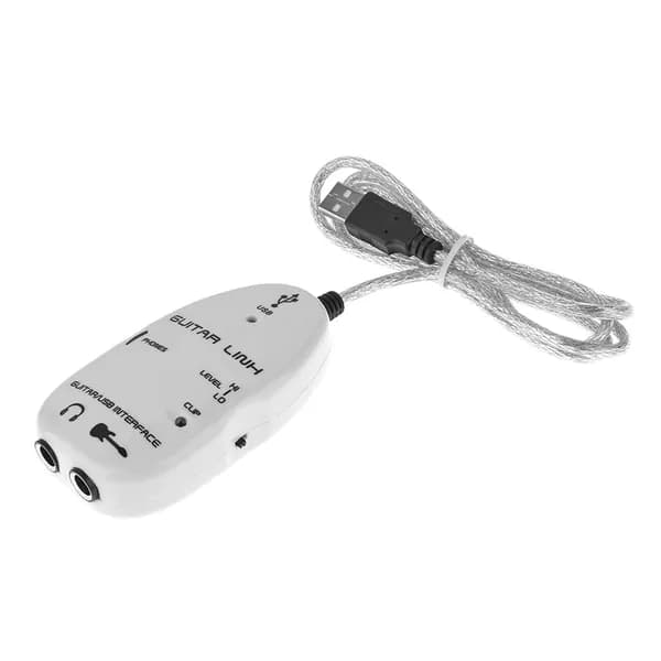 USB-звуковой интерфейс для гитары белый, 16 бит, 44,1/48 кГц