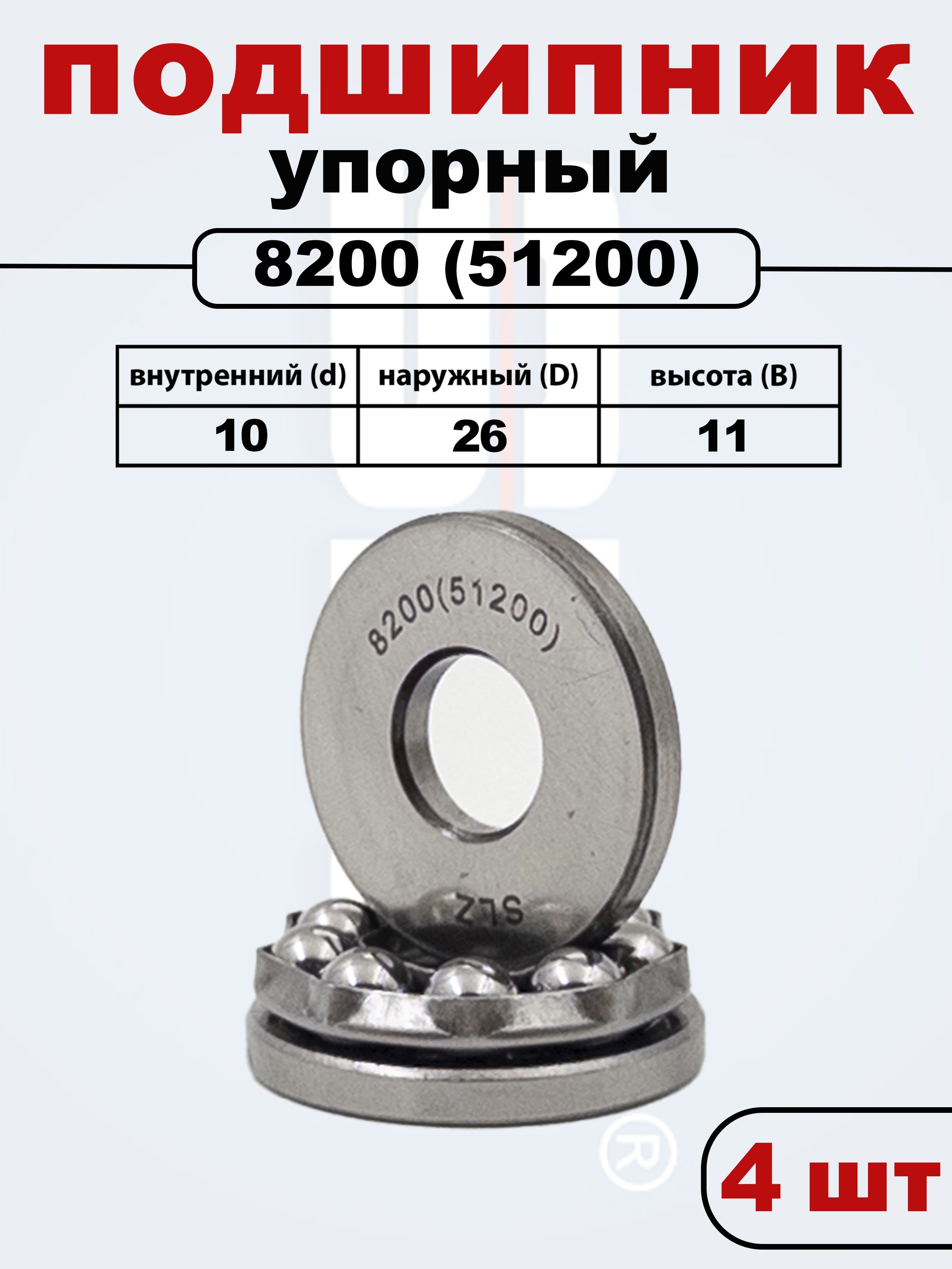 8200 (51200) SLZ Подшипник (Комплект 4 шт)