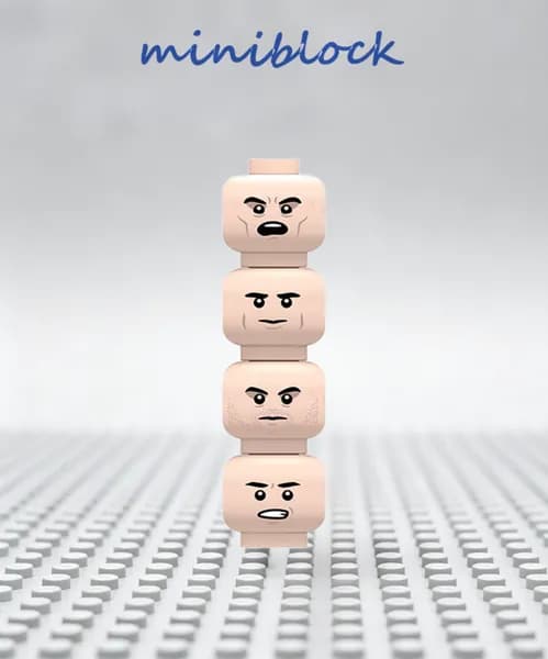 Голова для минифигурки, совместимая с Lego, 4 шт, для сборки солдатиков и персонажей