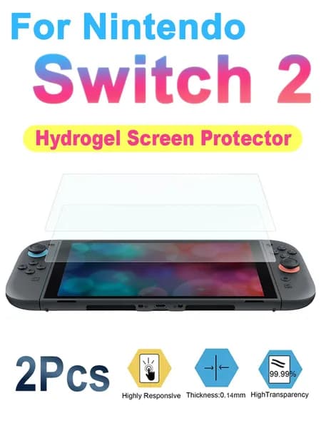 2 шт. Новая прочная HD гидрогелевая пленка для Nintendo Switch2, полная защитная пленка экрана, защитная пленка, не стекло