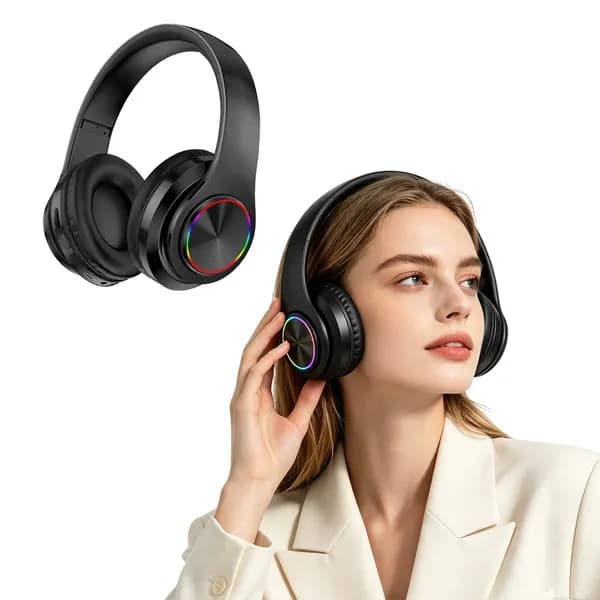 milochic Наушники с микрофоном B39, Bluetooth, USB Type-C, 3.5 мм, черный