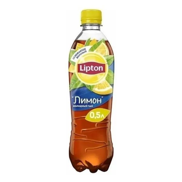 Холодный чай Lipton черный лимон 500 мл