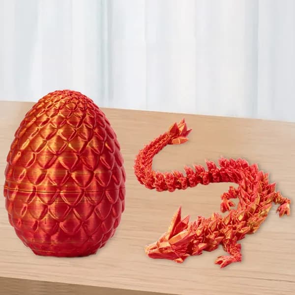 Экологичный дракон из PLA с яйцом, высота 8,5 см