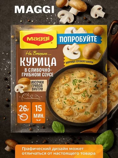 Смесь на второе MAGGI для курицы в сливочно-грибном соусе (Россия) 26г