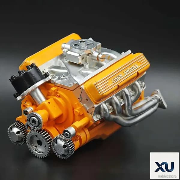 Бензиновый двигатель OHV V8 (1/6 масштаб) 44 см - Детальный конструктор для моделизма