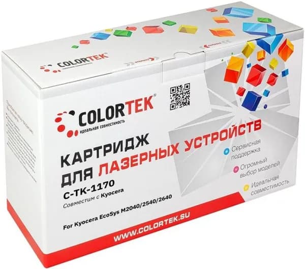 Картридж для принтера Colortek TK-1170, 7200 стр, для Kyocera, черный (HQ-TK1170)
