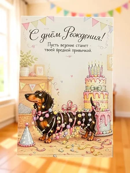 Открытка №3 "С днем рождения" 10*15