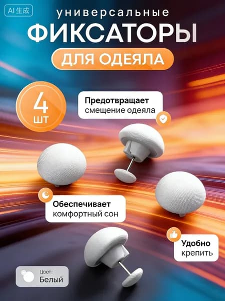 Фиксаторы для одеяла и простыни/ Клипсы зажимы для пододеяльника и простыни/ Держатели для постельного белья, покрывала и штор, 4 шт