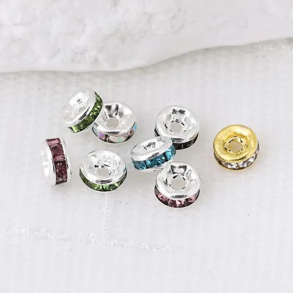 6mm/Разделитель со стразами 50 шт. рондель спейсер с хрусталем / аксессуары для браслетов своими руками