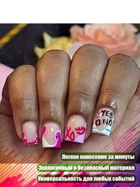 Накладные ногти Валентинка