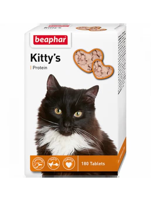 Кормовая добавка Витамины Kittys + Protein для кошек 180 таб…