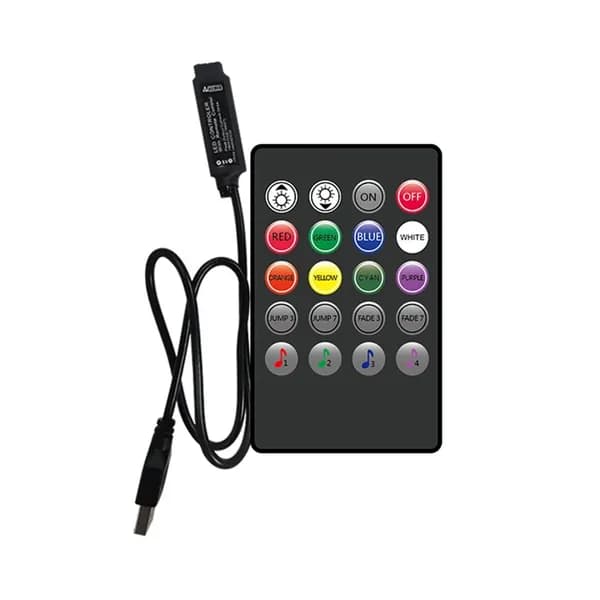 5 В музыкальный RGB-контроллер USB-управление 20-клавишный контроллер ИК-беспроводной синхронизированный диммер для светодиодных лент
