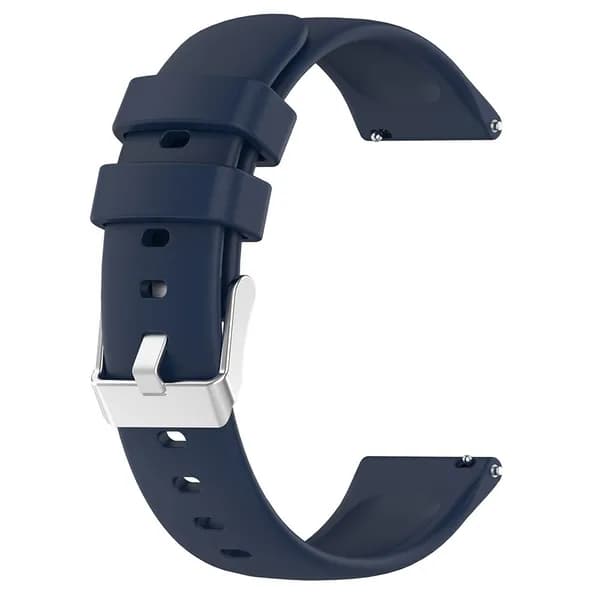 Силиконовый ремешок для часов Amazfit Active и GTS4 Mini, ширина 20 мм, цвет полуночный синий