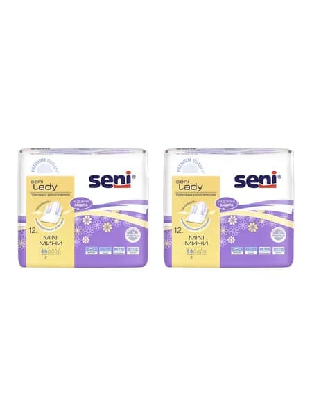 Seni Lady Mini, урологические прокладки, 12 шт. 2 упаковки