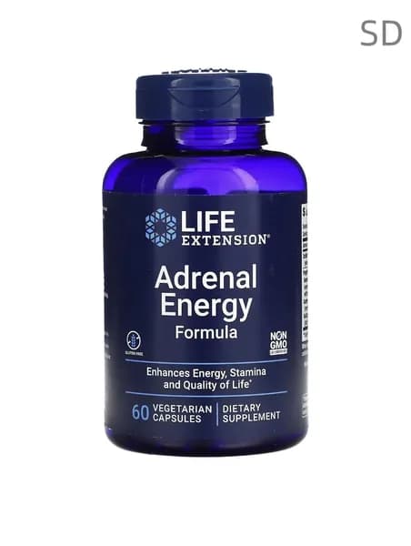 LIFE EXTENSION Adrenal Energy Formula Адреналиновая энергетическая формула 60 капсул