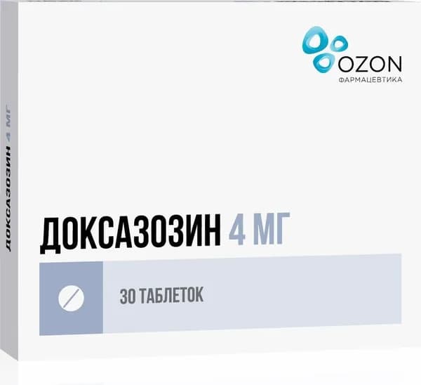 Доксазозин, таблетки 4 мг, 30 шт.
