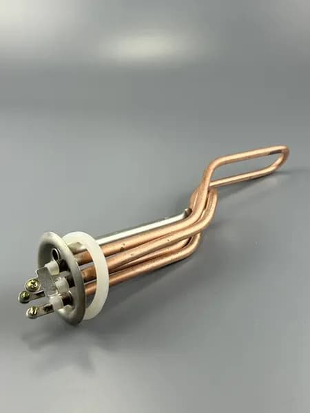 ТЭН фланец RF изогнутый D64 1000W+500W медь, с прокладкой