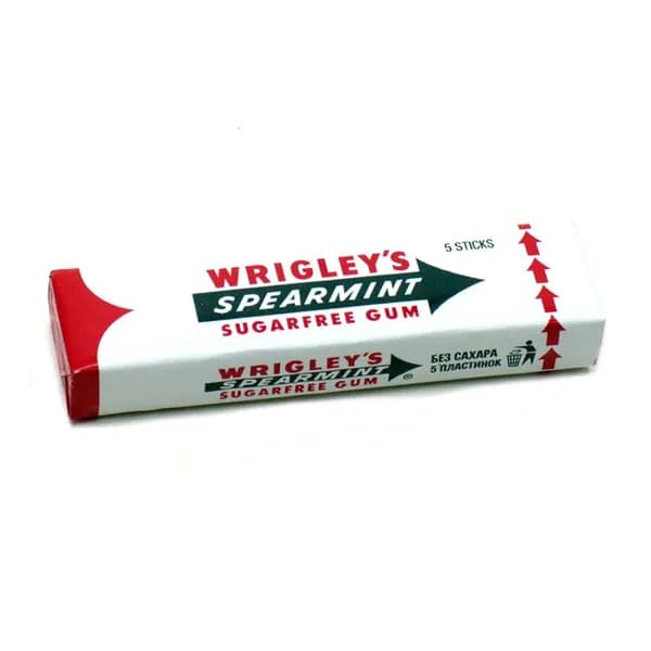 Жевательная резинка Wrigley's Spearmint с ароматом мяты без сахара 13 г