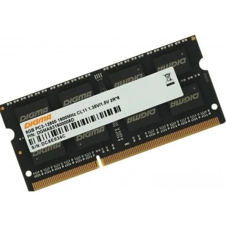Digma Оперативная память 8ГБ DDR3 SODIMM 1600 МГц DGMAS31600008D DDR3, 1600 МГц, 1 x (8ГБ DDR3 SODIMM 1600 МГц DGMAS31600008D)