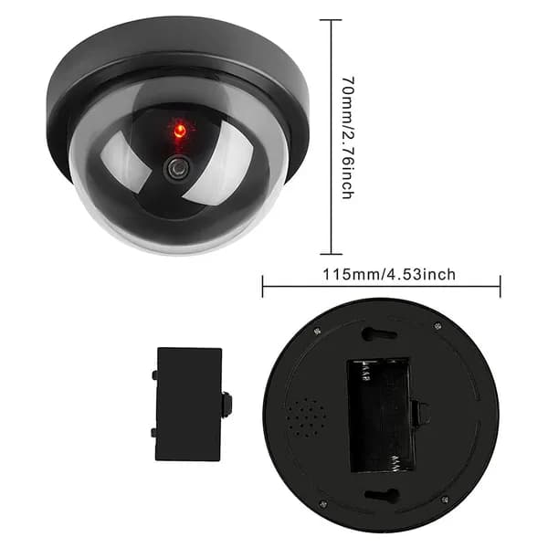 Муляж купольной камеры видеонаблюдения Dummy CCTV с мигающим красным светодиодом, для улицы и помещения, черный