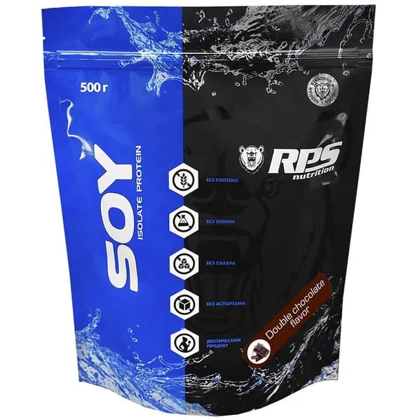 Соевый, растительный протеин RPS Nutrition Soy Protein - 500 г, двойной шоколад