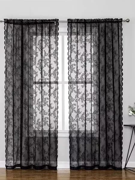 Тюль  75x200 см черный