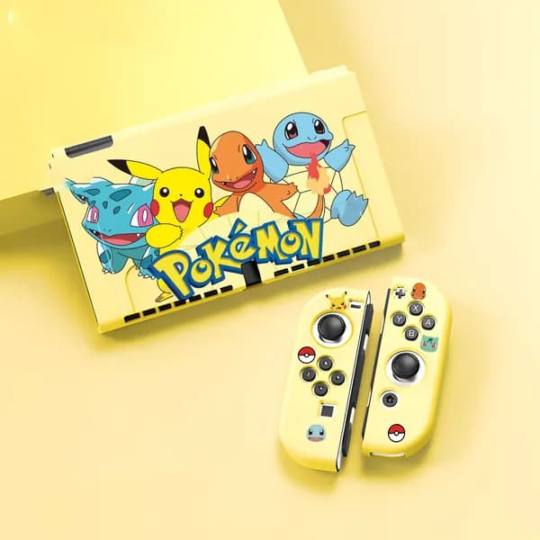Силиконовый защитный чехол на игровую приставку Nintendo Switch Oled, мягкий чехол из TPU Покемон