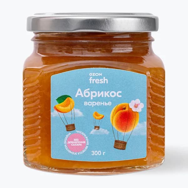 Абрикос протертый без сахара 300 г, Ozon fresh