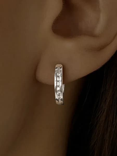 Серьги серебряные женские с фианитами 925