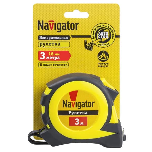 Navigator Измерительная рулетка Строительная 3м x 16мм