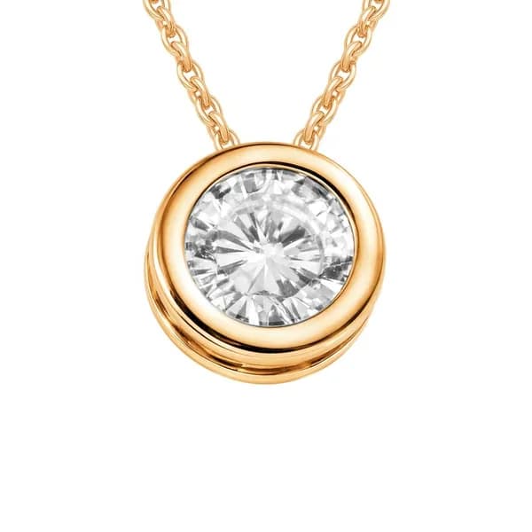 Подвеска на шею с фианитом серебро 925 пробы 585GOLD