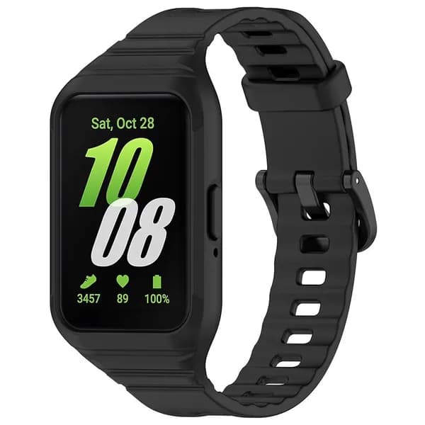 Силиконовый ремешок для смарт-часов Samsung Galaxy Fit3 (SM-R390), чёрный, 124 32 мм