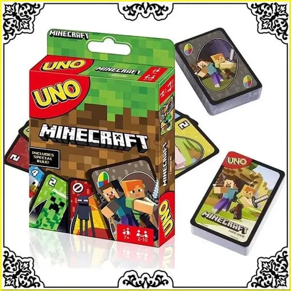 Эксклюзивная новая версия семейной настольной игры UNO в стиле Майнкрафт, комплект из 108 карт