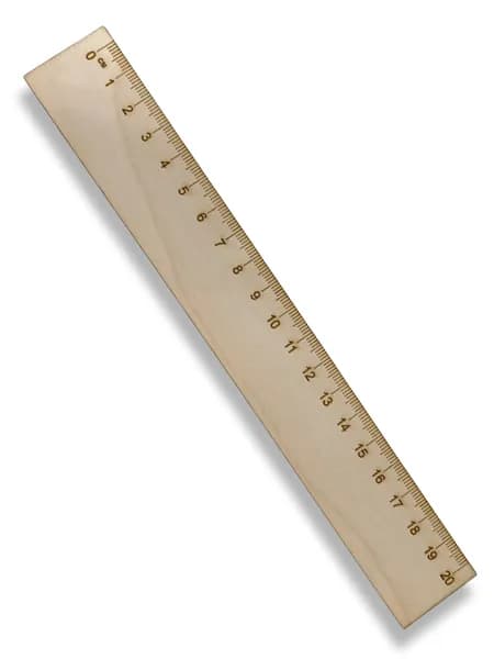 Деревянная линейка 20 см ( школьная), 1 шт.