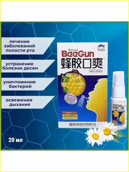 Спрей с прополисом для горла Throat BeeGun