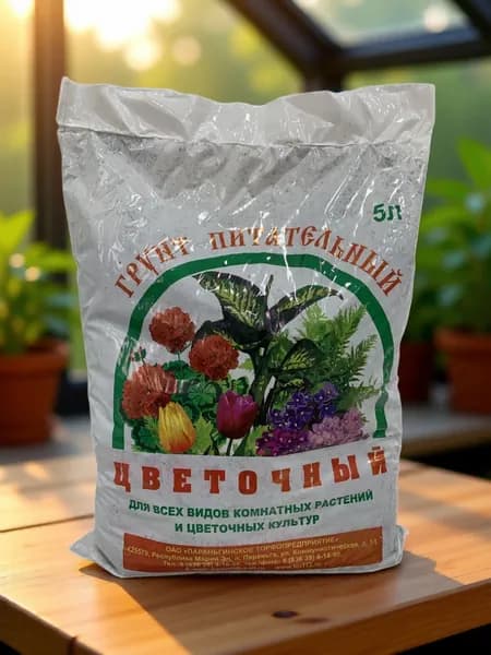 Грунт цветочный 5л (с добавлением минеральных удобрений) Параньга
