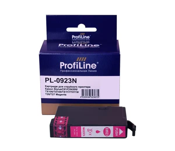 Картридж для струйного принтера T0923 ProfiLine для Epson Stylus C91/CX4300/TX106/TX109/TX117 и др., цвет пурпурный