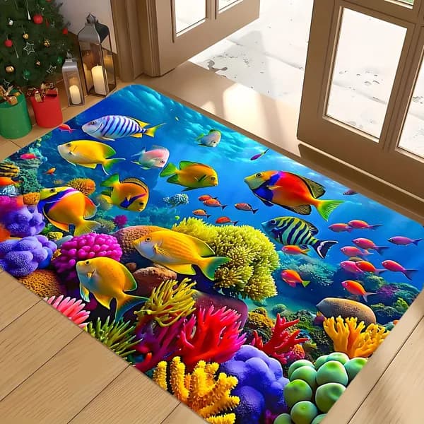 Коврик набор для ванной и туалета 40x60 см 1 мм 3d-эффект разноцветный