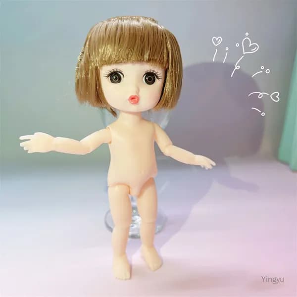BJD кукла 8 частей тело 17 см высота 13 шарниров подвижные 3D глаза