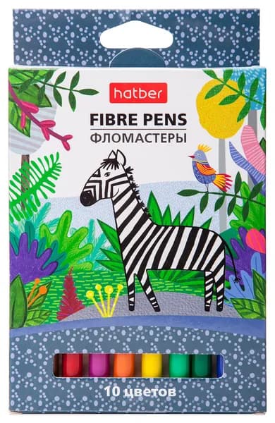 Фломастеры Hatber 10 цветов Колора