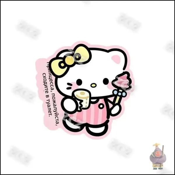 Премиумосвежитель для унитаза среднего размера с принтом Hello Kitty, изображающим принцессу, наклеивается