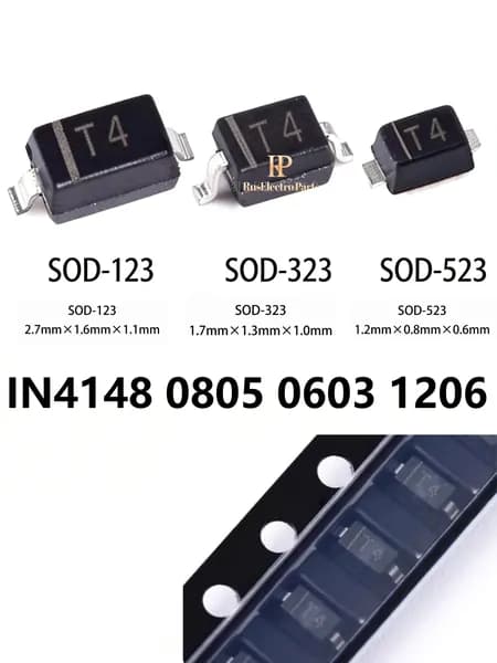 1N4148WS IN4148 0805, 0603, 1206 SMD переключающий диод
