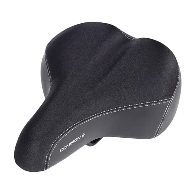 Седло велосипедное комфортное COMIRON MONACO NIGHT N667-1 270x200, технологии: DW, ED, Soft surface, полиуретан, чёрный