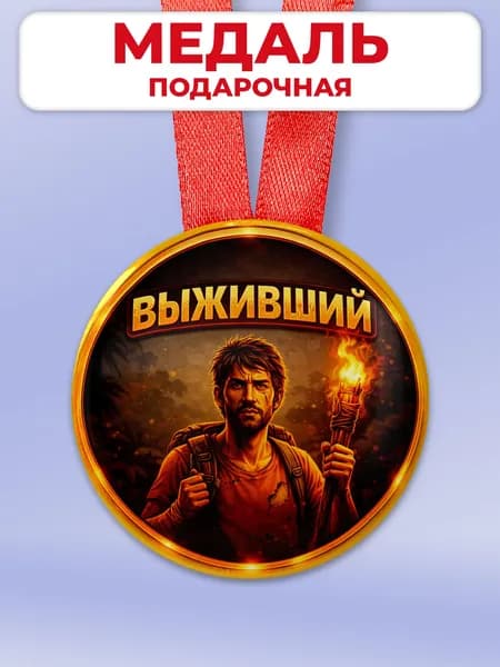 Подарочная медаль другу или в офис коллеге шуточная - выживший