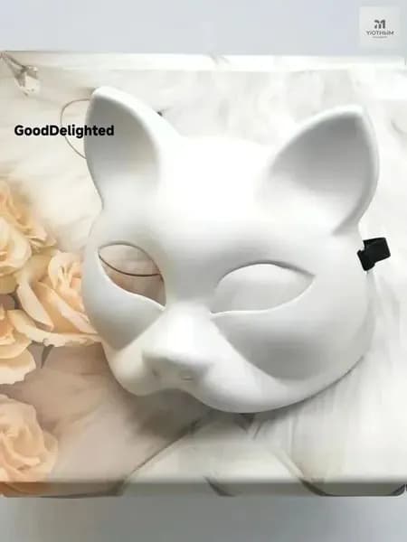 Кошачья маска, 1 шт., пластиковая маска, белый